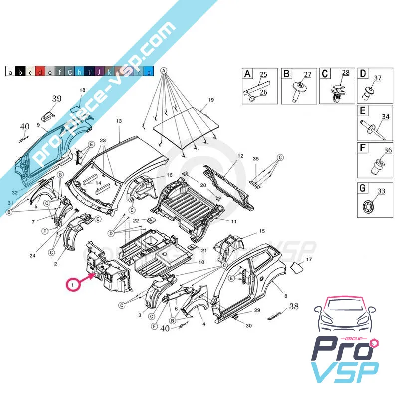 Front apron for Ligier Microcar (air conditioning)