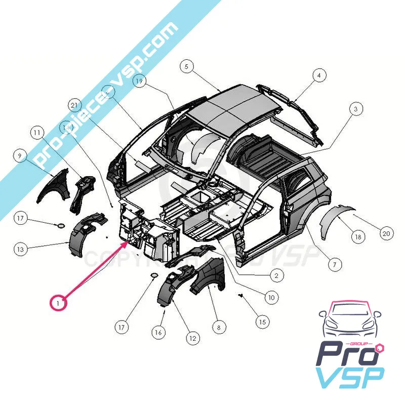 Tablier avant pour Ligier Microcar Dué