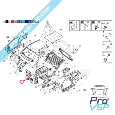 Avental dianteiro para Ligier Microcar Dué
