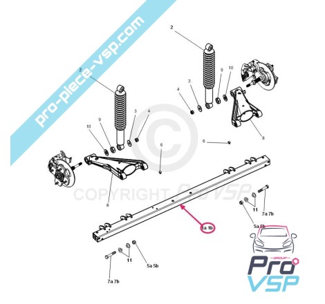 Rear axle holder cross
