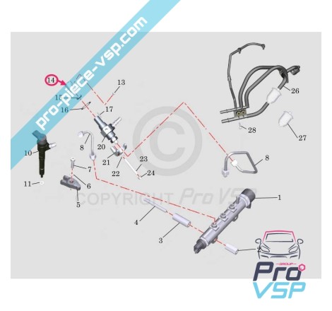 Injection pump pusher