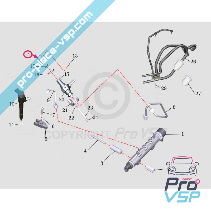 Injection pump pusher