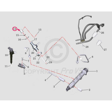 Poussoir de pompe à injection pour moteur lombardini dci