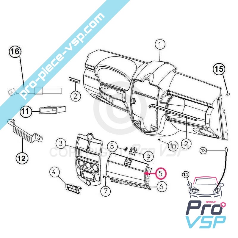 Glove box exterior panel