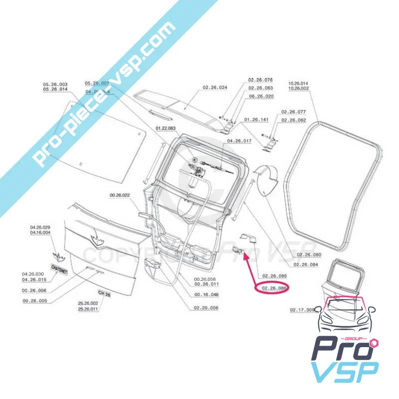Heckklappe Guach für Microcar Ligier chatenet jdm