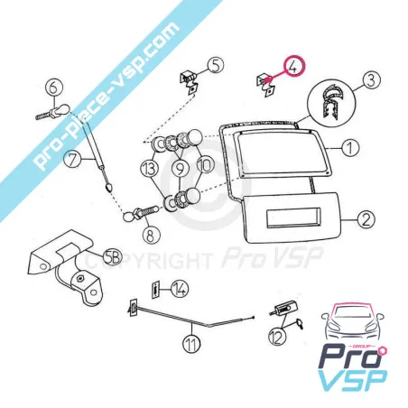 Charnière de hayon pour aixam 400 500 400.4 400evo 500.4 500.5 et Crossline