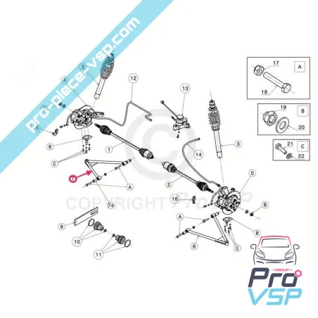 Triunghiul frontal adaptabil pentru ligier ixo js50 js50l Faza 1