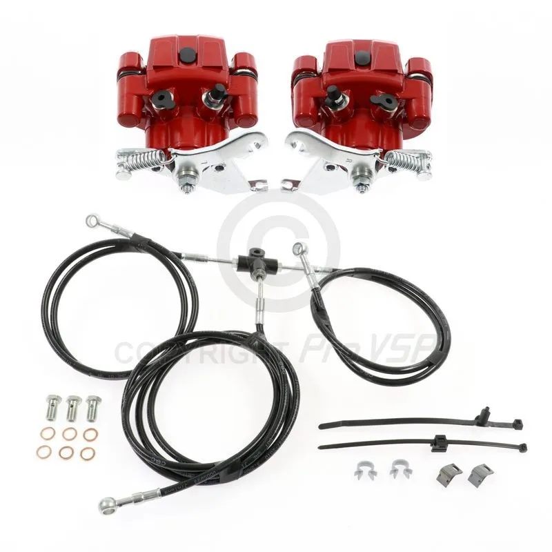 Kit etrier de frein arrière rouge pour ligier microcar dué