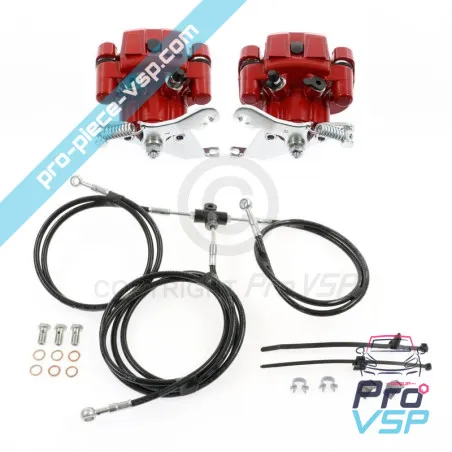 Kit etrier de frein arrière rouge pour ligier microcar dué