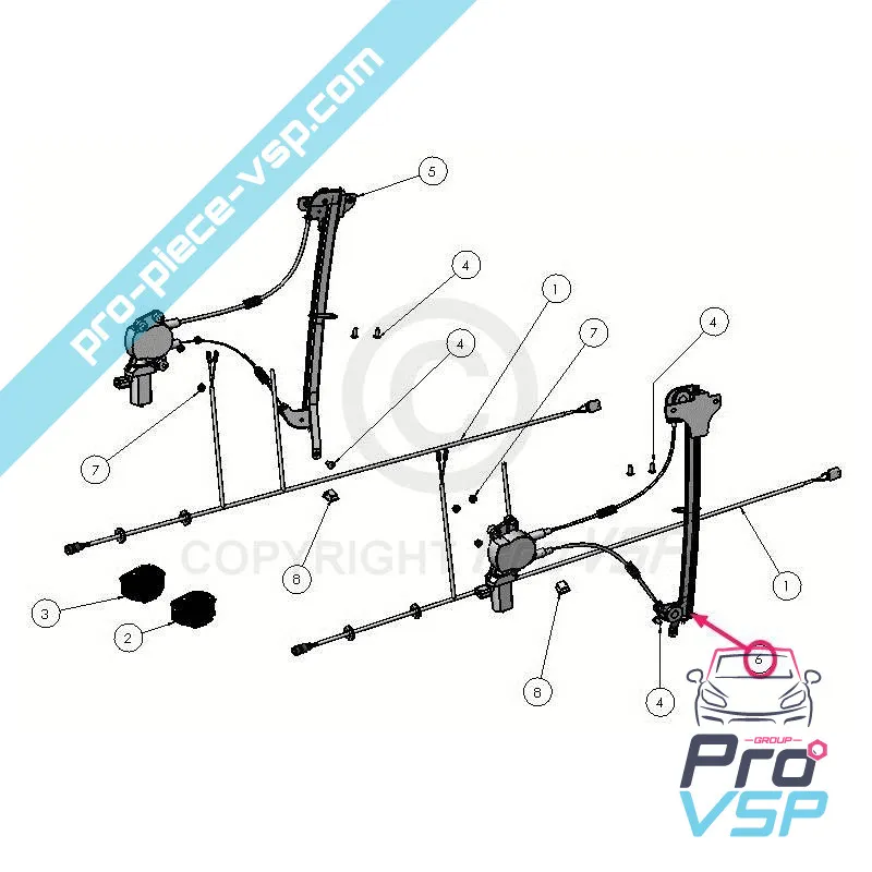 Linke elektrische Glasschaltung anpassungsfähig für Ligier Ixo