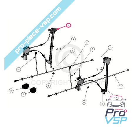 Right electric glass lift