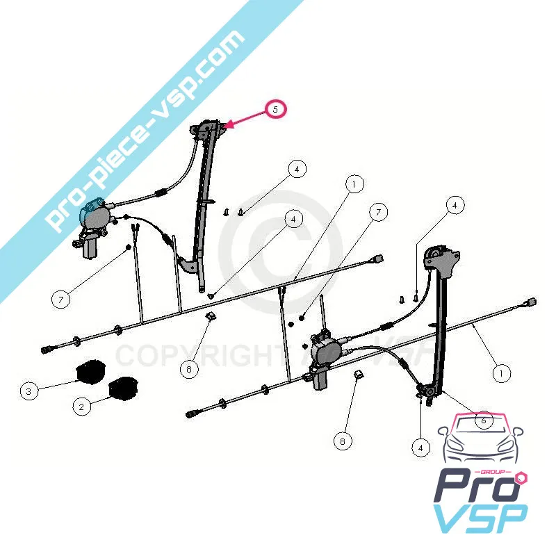 Elevador de vidro elétrico direito adaptável para Ligier Ixo
