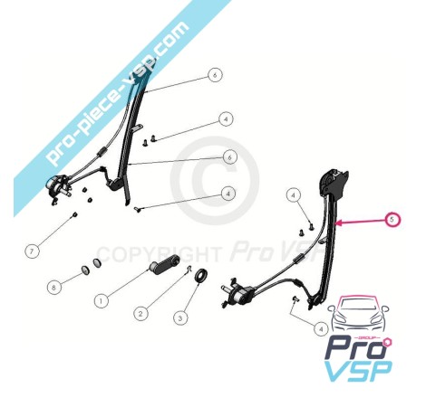 Manual de vidro de elevador esquerdo para ligier ixo