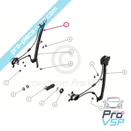 Líder de ventana manual derecha para ligier ixo