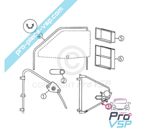 Elevador de vidro elétrico esquerdo para aixam 400sl 500sl 400.4 400evo 500.4 500.5