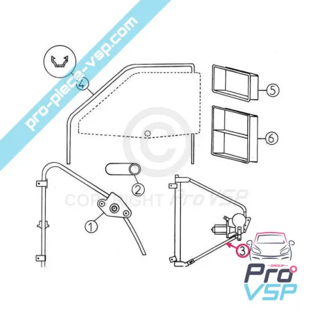 Rechter elektrischer Glashub für aixam 400sl 500sl 400.4 400evo 500.4 500.5