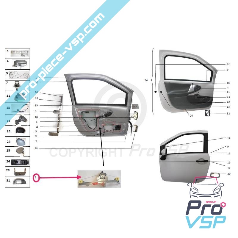 Left electric window regulator