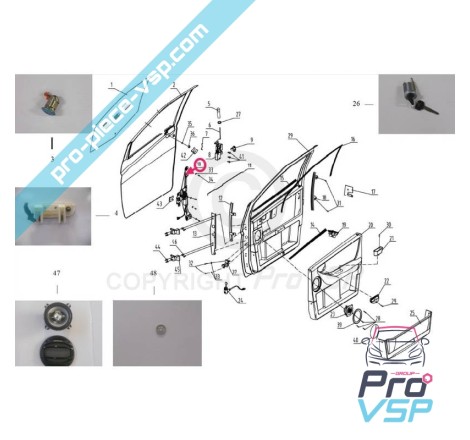 Right electric glass lift