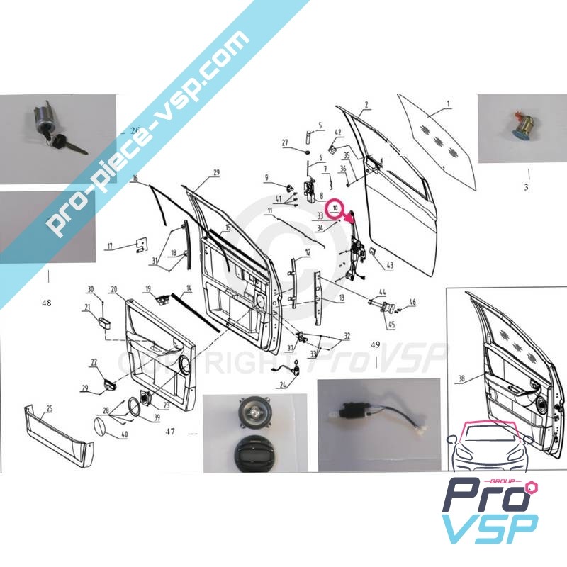 Left electric window regulator