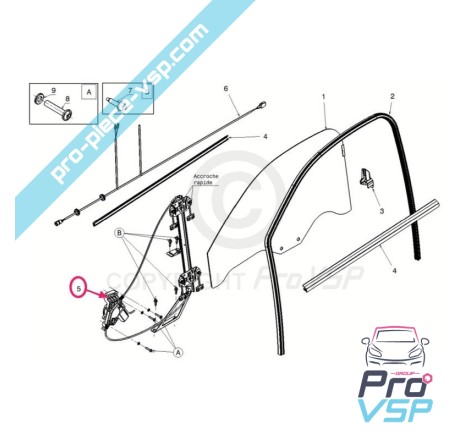 Right electric glass lift