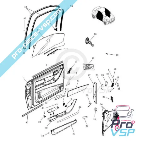 Ventanas de vidrio eléctricas correctas para microcar. mgo 1 2 m8 f8c Ligier JSRC