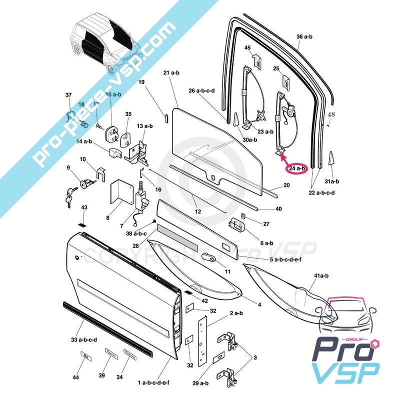 Left electric window regulator