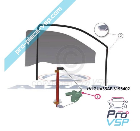 Lève vitre électrique droit pour aixam impulsion vision et sensation 1er montage