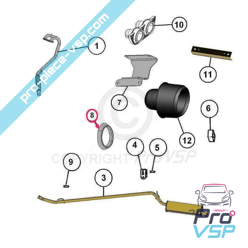 Chrome exhaust tip for Aixam Coupé , GTO and Crossover (range Impulsion )