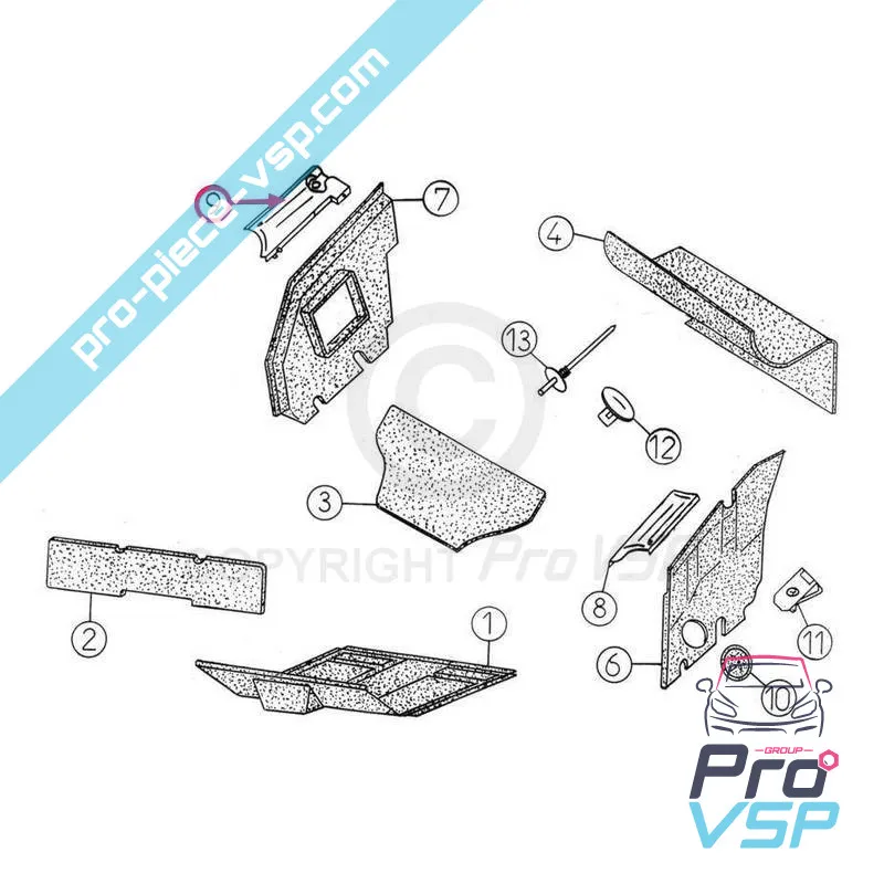 Right front wing cheek origin for aixam 500.4 500.5