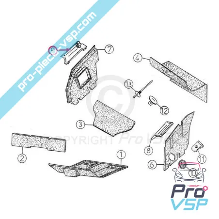 Right front wing cheek origin for aixam 500.4 500.5