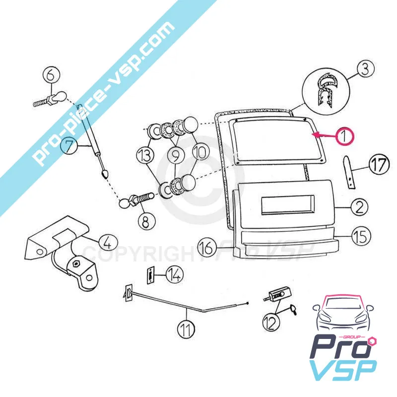 Rear window for Aixam 300 400 500