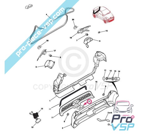 Saída de escape cromado para ligier ixo js50