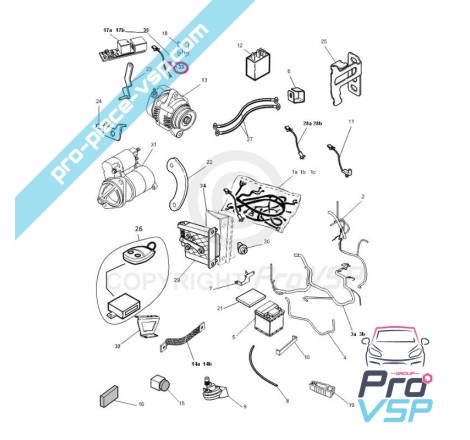 Faisceau d'adaptation module d'essuie glace arrière pour Microcar