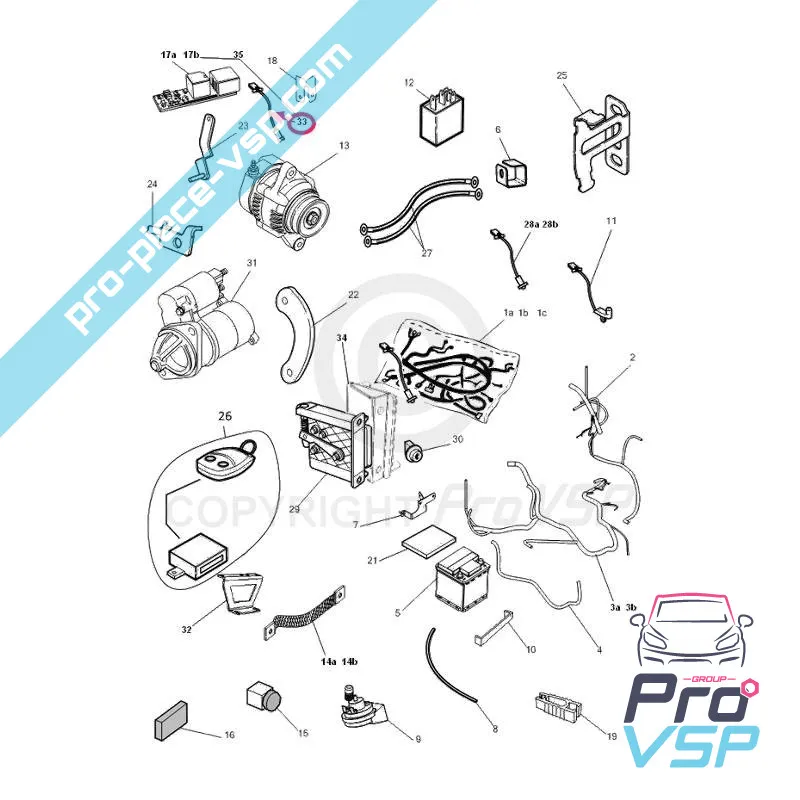 Faisceau d'adaptation module d'essuie glace arrière pour Microcar