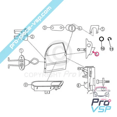Poignée de porte extérieure droite pour aixam a721 a741 a751 city crossline roadline scouty