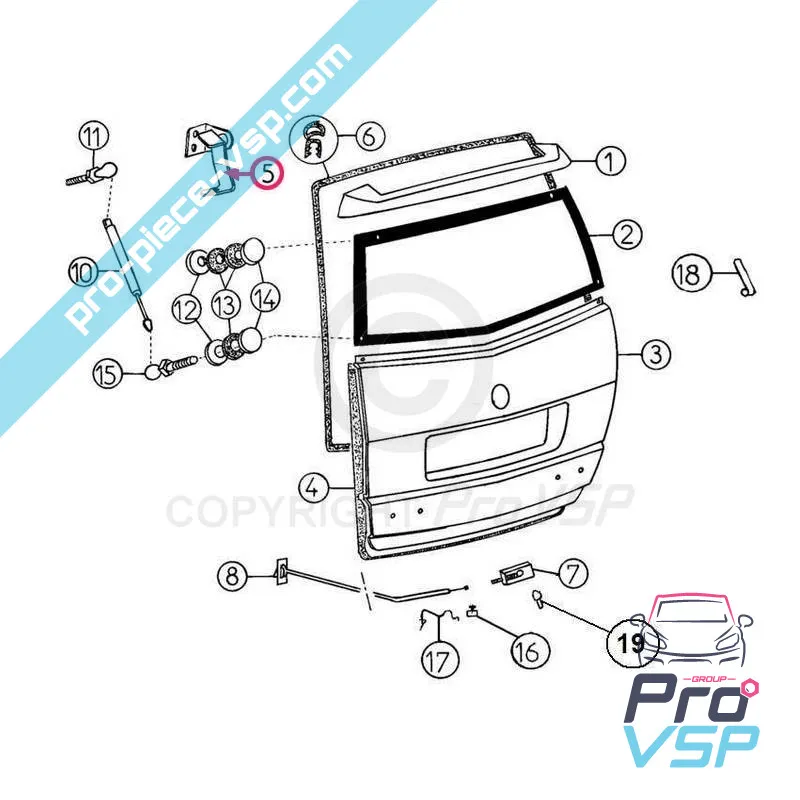 Hatchback-Scharnier für aixam a721 a741 a751 city city s roadline