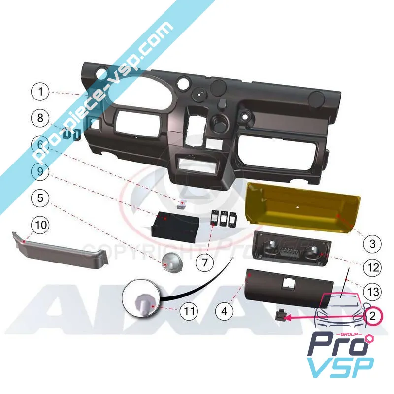 Glove box lock for Aixam