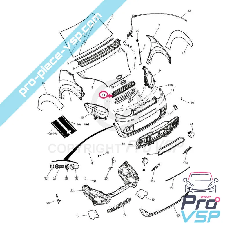 Grilă pentru microcar m8