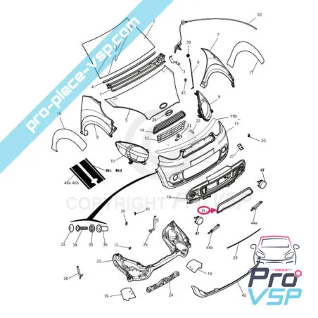 Calander cromat pentru microcar m8