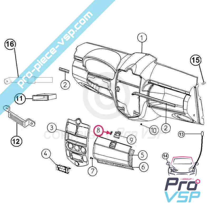 Ressort de serrure de boite à gant pour aixam city city s roadline crossline scouty crossover gto coupé