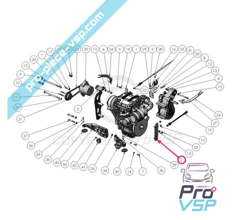 Support moteur boite pour ligier xtoo r s rs optimax ixo js50 microcar cargo dué js42 ( moteur focs progress )