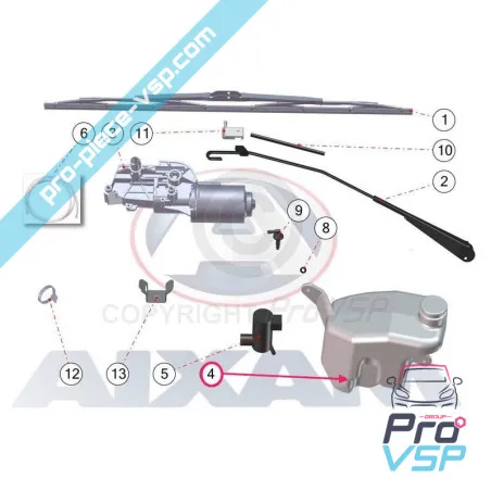 Bocal de lave glace pour Aixam