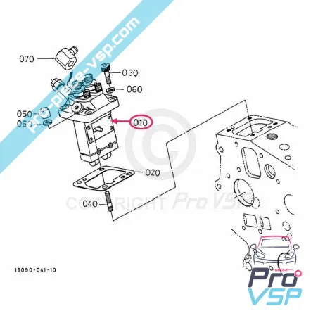 Pompă de injecție pentru aixam MOTOR kubota Z402 Z482