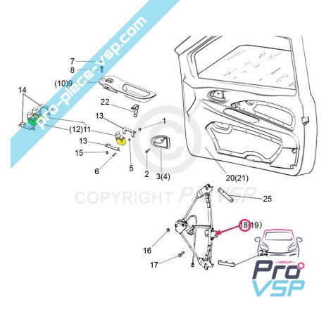 Left electric window regulator