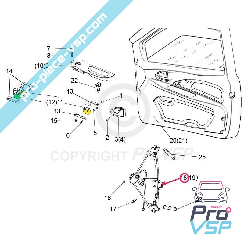 Left electric window regulator