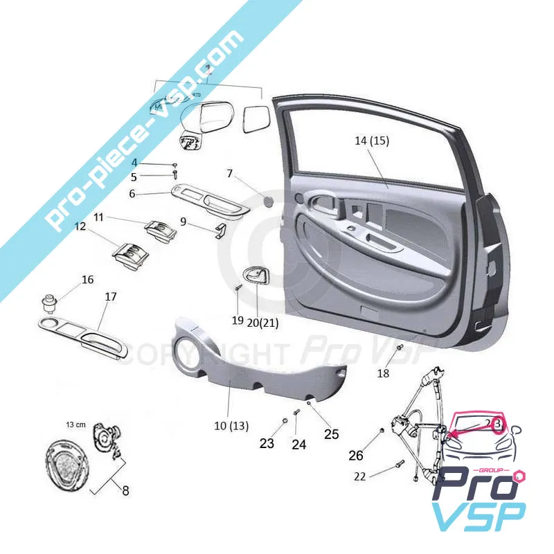 Finestra di vetro elettrico sinistro Casalini M14 M20