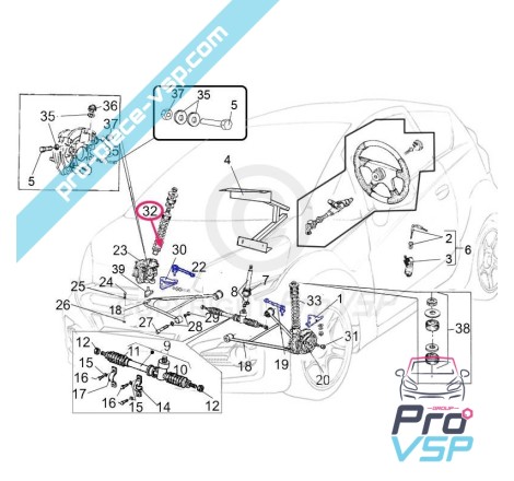 Front straight shock absorber