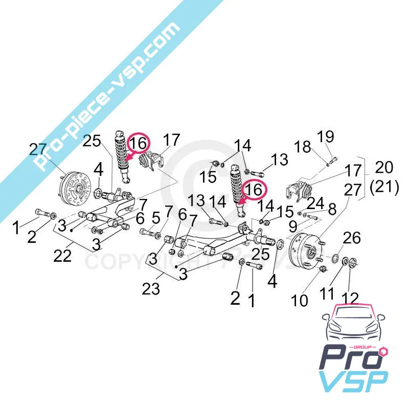 Ammortizzatore posteriore per casalini sulky m10 m12