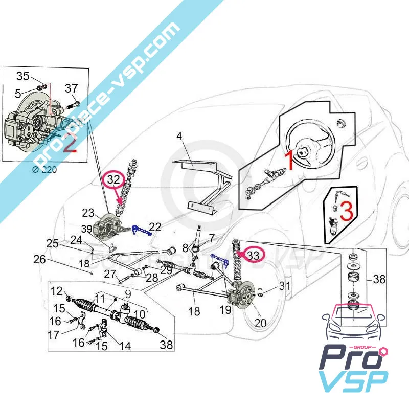 Amortiguador frontal para Casalini m14 (2ª edición) y M20