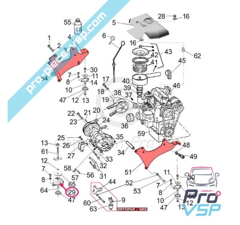 Silent rear motor block